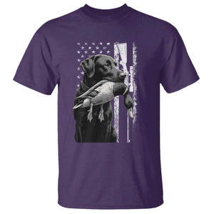 Duck Hunting Dog Back Lab Vintage American Flag T Shirt TS11 Purple Print Your Wear