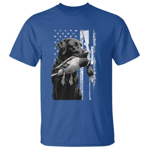 Duck Hunting Dog Back Lab Vintage American Flag T Shirt - Print Your Wear