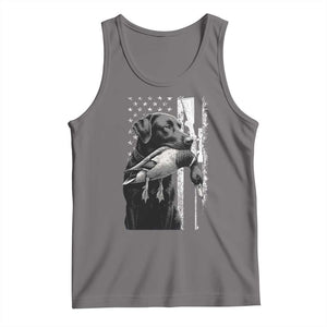 Duck Hunting Dog Back Lab Vintage American Flag Tank Top TS11 Deep Heather Print Your Wear