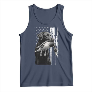 Duck Hunting Dog Back Lab Vintage American Flag Tank Top TS11 Navy Print Your Wear
