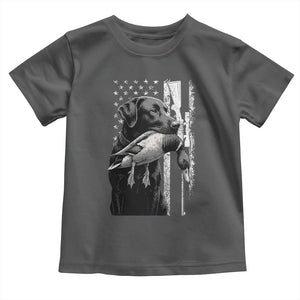 Duck Hunting Dog Back Lab Vintage American Flag Toddler T Shirt TS11 Dark Heather Print Your Wear