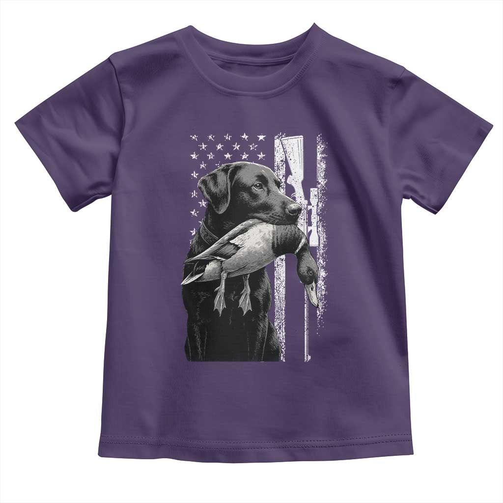 Duck Hunting Dog Back Lab Vintage American Flag Toddler T Shirt TS11 Purple Print Your Wear