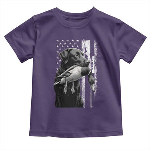 Duck Hunting Dog Back Lab Vintage American Flag Toddler T Shirt TS11 Purple Print Your Wear