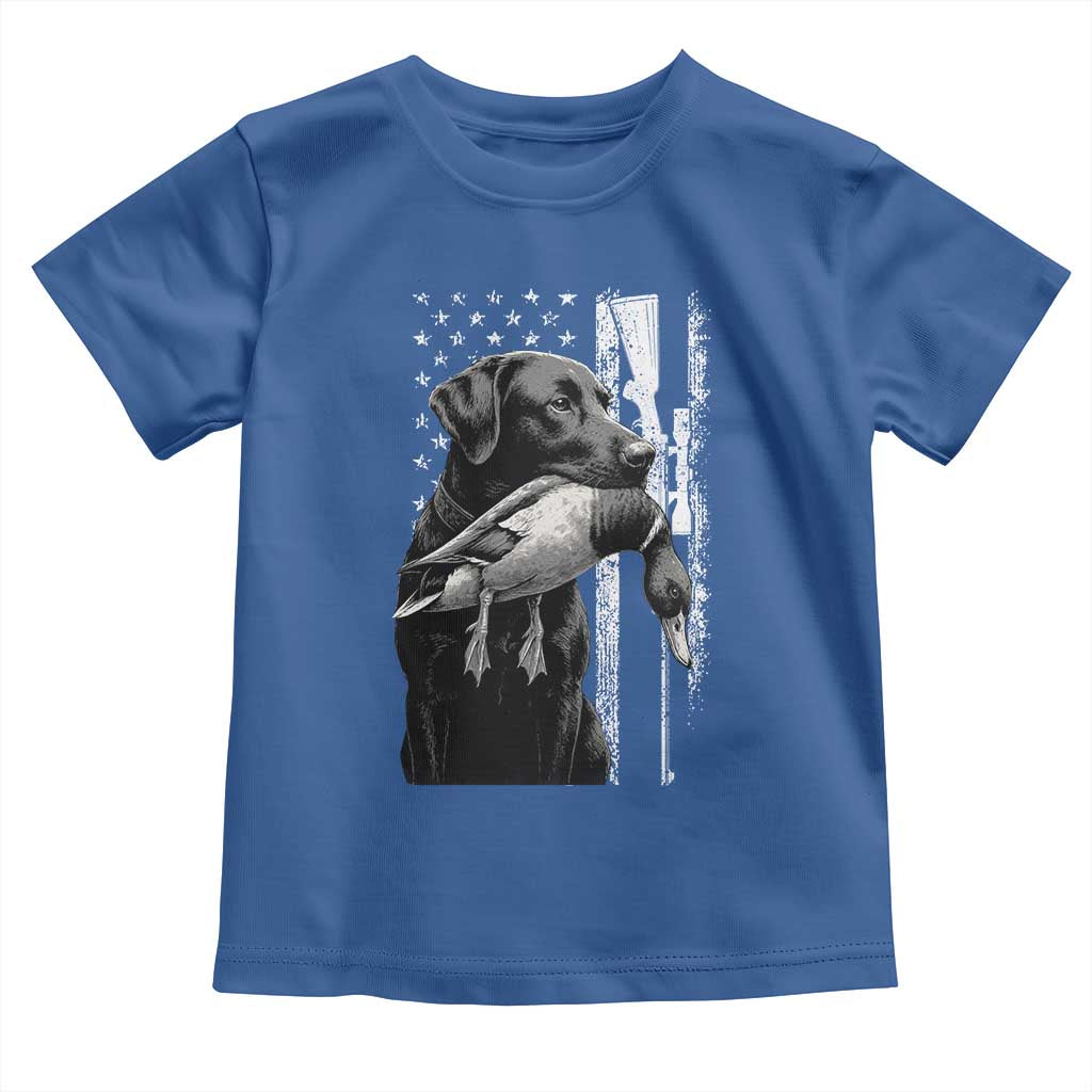 Duck Hunting Dog Back Lab Vintage American Flag Toddler T Shirt TS11 Royal Blue Print Your Wear