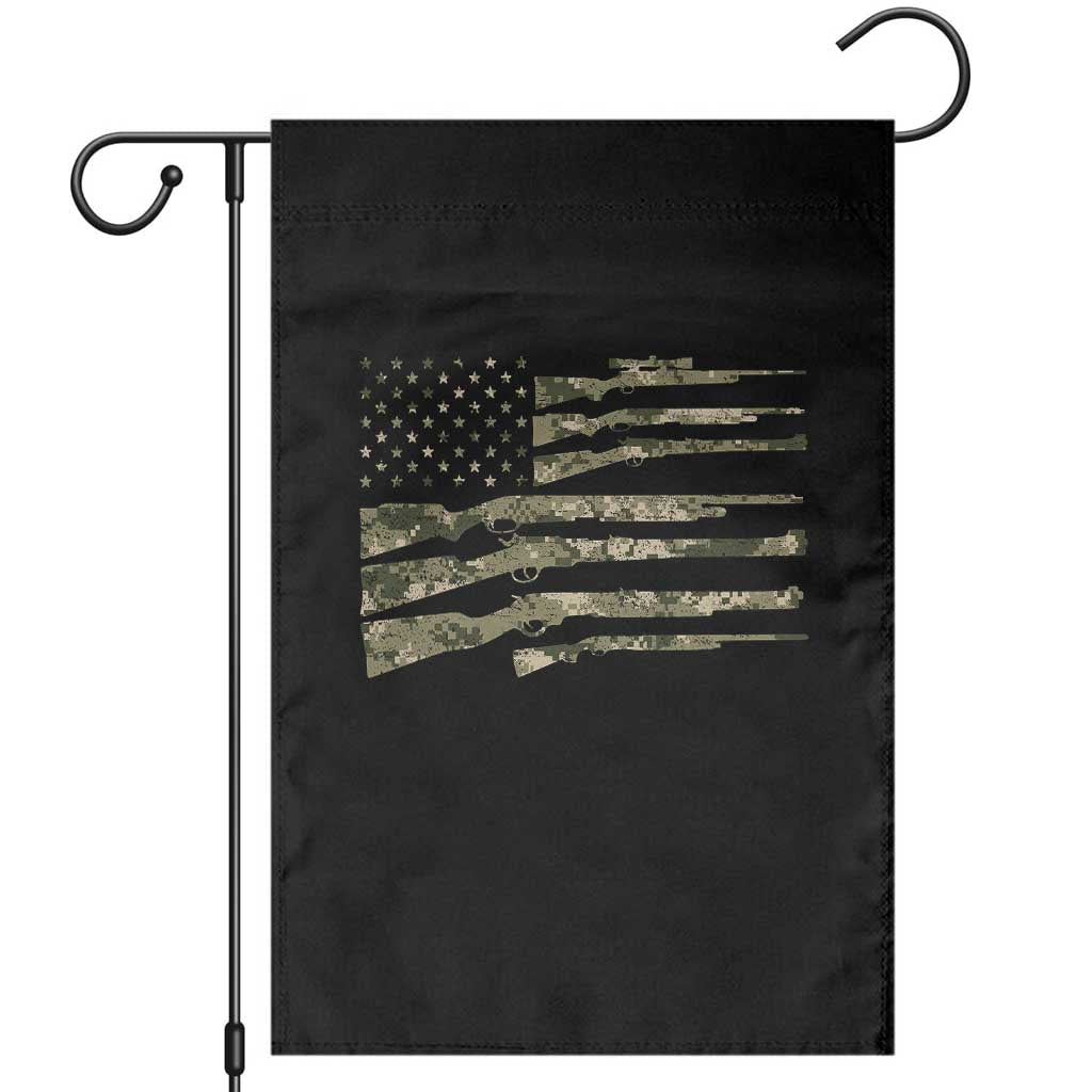 Hunting Guns Vintage Camo American Flag Garden Flag TS11 Black Print Your Wear