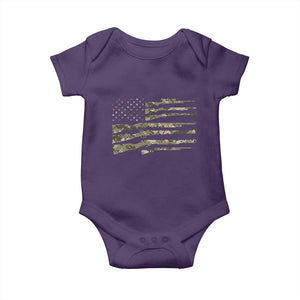 Hunting Guns Vintage Camo American Flag Baby Onesie TS11 Purple Print Your Wear