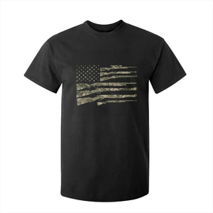 Hunting Guns Vintage Camo American Flag T Shirt For Kid - Print Your Wear