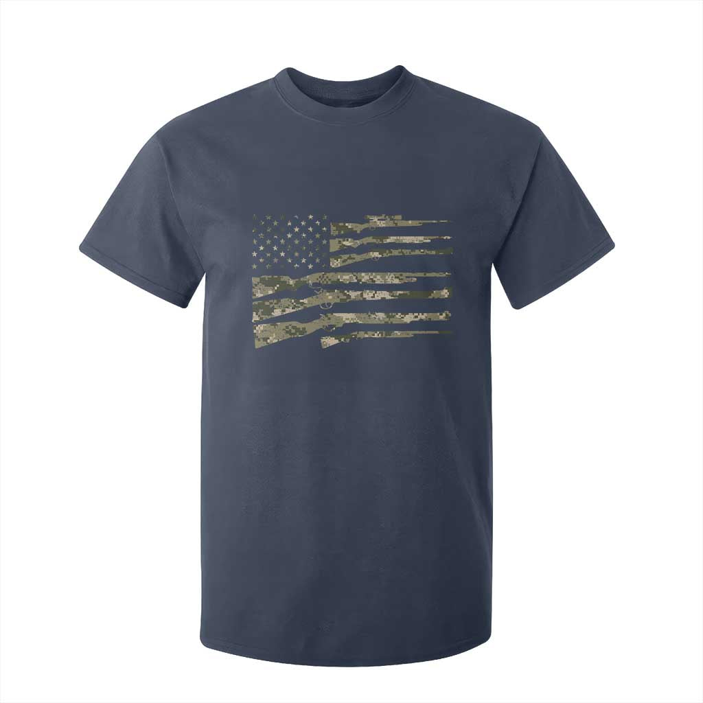 Hunting Guns Vintage Camo American Flag T Shirt For Kid TS11 Navy Print Your Wear