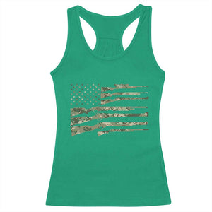 Hunting Guns Vintage Camo American Flag Racerback Tank Top TS11 Irish Green Print Your Wear