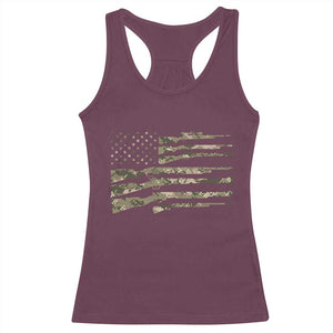 Hunting Guns Vintage Camo American Flag Racerback Tank Top TS11 Maroon Print Your Wear