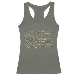 Hunting Guns Vintage Camo American Flag Racerback Tank Top TS11 Military Green Print Your Wear