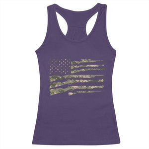 Hunting Guns Vintage Camo American Flag Racerback Tank Top TS11 Purple Print Your Wear