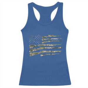 Hunting Guns Vintage Camo American Flag Racerback Tank Top TS11 Royal Blue Print Your Wear