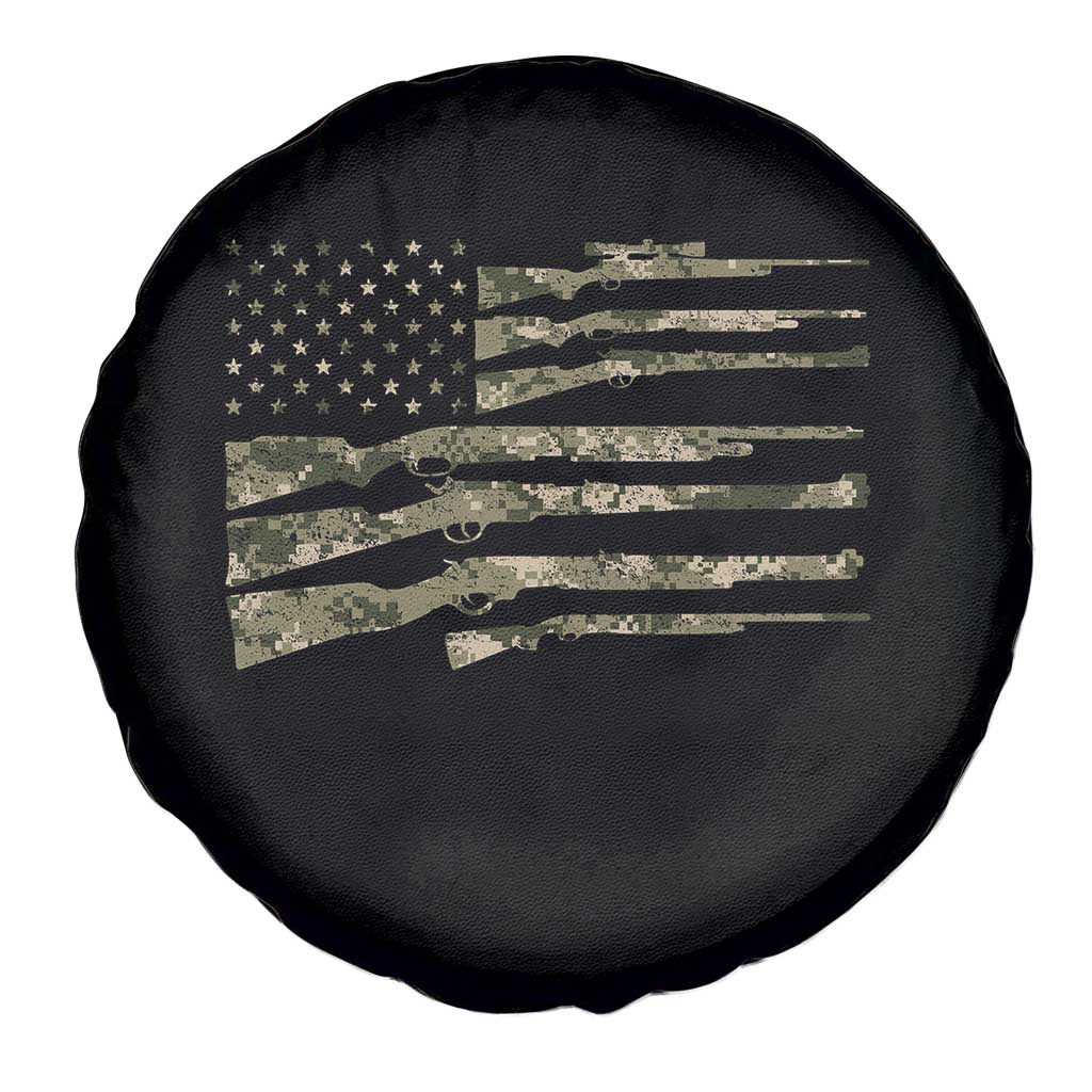 Hunting Guns Vintage Camo American Flag Spare Tire Cover TS11 Print Your Wear