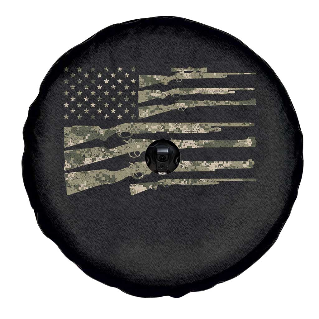 Hunting Guns Vintage Camo American Flag Spare Tire Cover TS11 Print Your Wear