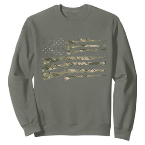 Hunting Guns Vintage Camo American Flag Sweatshirt TS11 Military Green Print Your Wear