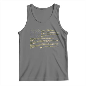 Hunting Guns Vintage Camo American Flag Tank Top TS11 Black Heather Print Your Wear