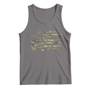 Hunting Guns Vintage Camo American Flag Tank Top TS11 Deep Heather Print Your Wear