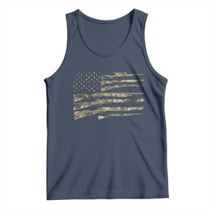 Hunting Guns Vintage Camo American Flag Tank Top TS11 Navy Print Your Wear