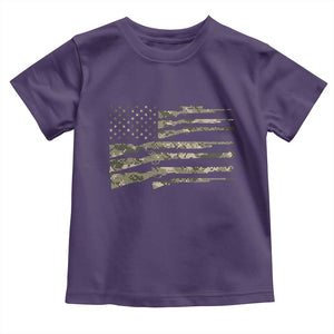 Hunting Guns Vintage Camo American Flag Toddler T Shirt TS11 Purple Print Your Wear