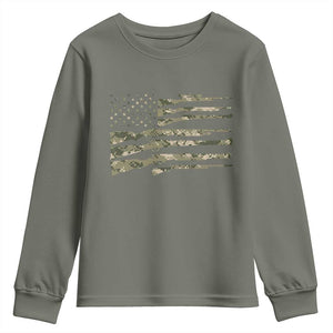 Hunting Guns Vintage Camo American Flag Youth Sweatshirt TS11 Military Green Print Your Wear