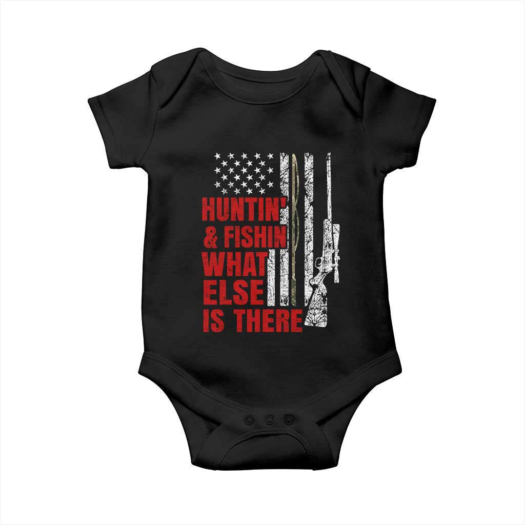 Hunting And Fishing What Else Is There Baby Onesie Vintage American Flag TS11 Black Print Your Wear