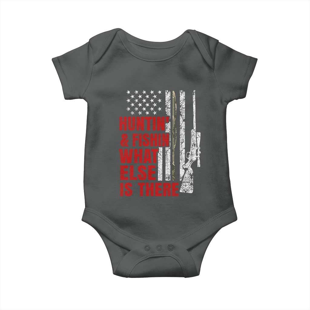 Hunting And Fishing What Else Is There Baby Onesie Vintage American Flag TS11 Dark Heather Print Your Wear