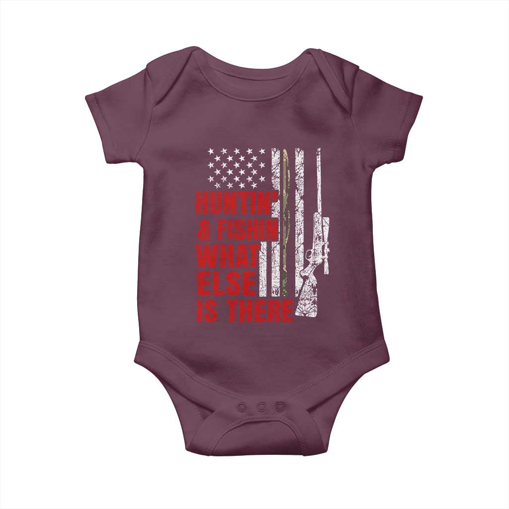 Hunting And Fishing What Else Is There Baby Onesie Vintage American Flag TS11 Maroon Print Your Wear