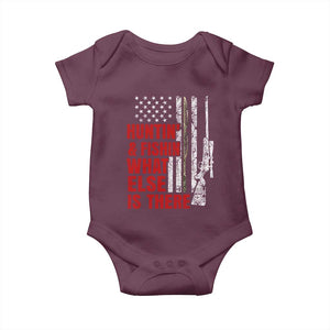 Hunting And Fishing What Else Is There Baby Onesie Vintage American Flag TS11 Maroon Print Your Wear