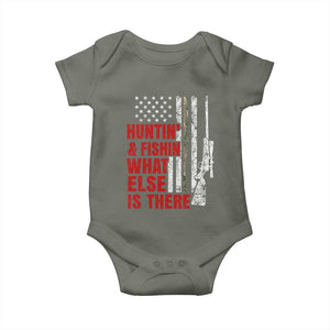 Hunting And Fishing What Else Is There Baby Onesie Vintage American Flag TS11 Military Green Print Your Wear