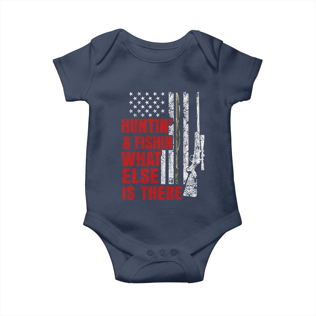 Hunting And Fishing What Else Is There Baby Onesie Vintage American Flag TS11 Navy Print Your Wear