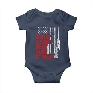 Hunting And Fishing What Else Is There Baby Onesie Vintage American Flag TS11 Navy Print Your Wear