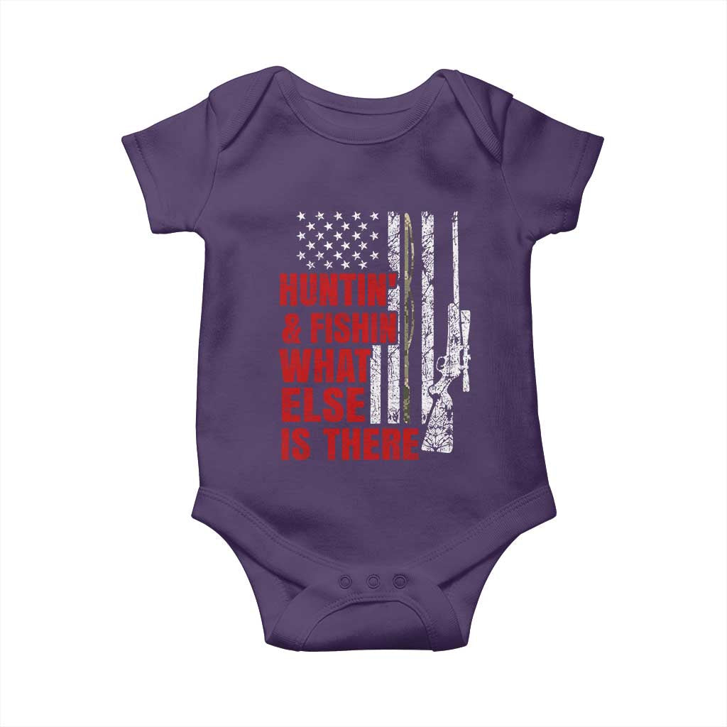 Hunting And Fishing What Else Is There Baby Onesie Vintage American Flag TS11 Purple Print Your Wear