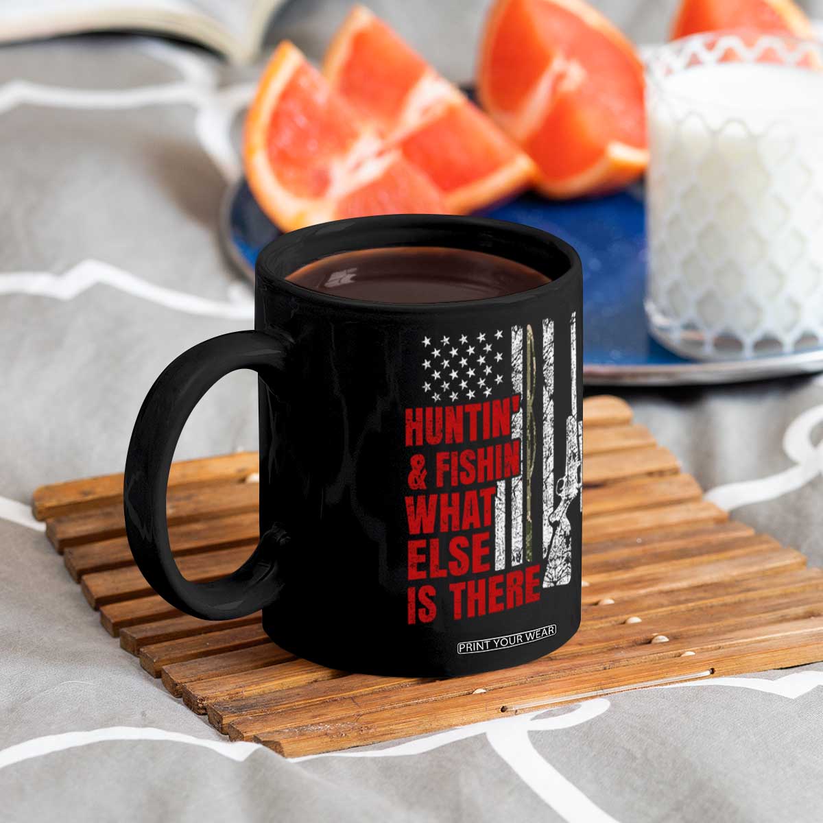 Hunting And Fishing What Else Is There Coffee Mug Vintage American Flag TS11 Print Your Wear
