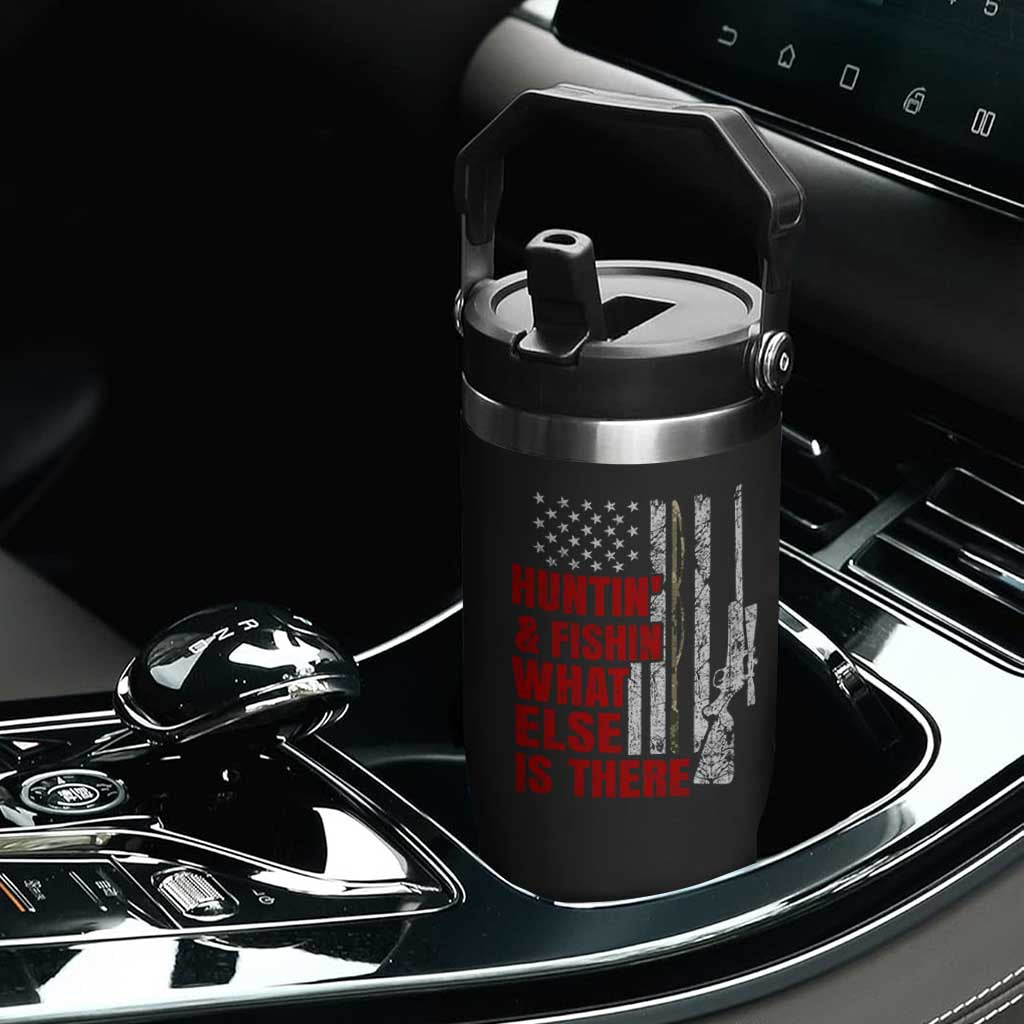 Hunting And Fishing What Else Is There Flip Straw Tumbler Vintage American Flag TS11 Print Your Wear