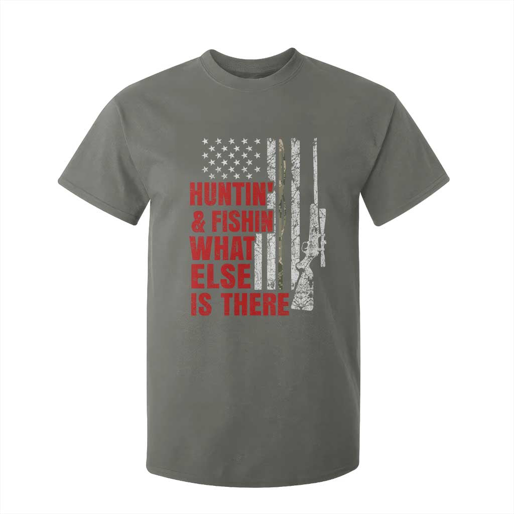 Hunting And Fishing What Else Is There T Shirt For Kid Vintage American Flag TS11 Military Green Print Your Wear