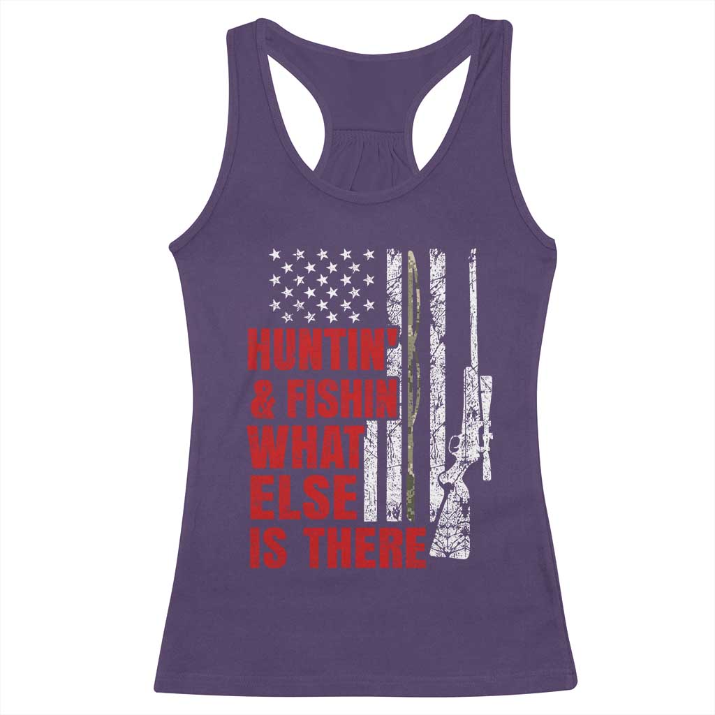 Hunting And Fishing What Else Is There Racerback Tank Top Vintage American Flag TS11 Purple Print Your Wear