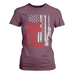Hunting And Fishing What Else Is There T Shirt For Women Vintage American Flag TS11 Maroon Print Your Wear