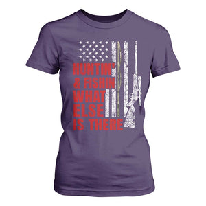 Hunting And Fishing What Else Is There T Shirt For Women Vintage American Flag TS11 Purple Print Your Wear