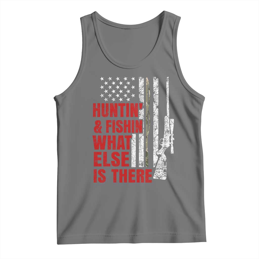 Hunting And Fishing What Else Is There Tank Top Vintage American Flag TS11 Black Heather Print Your Wear