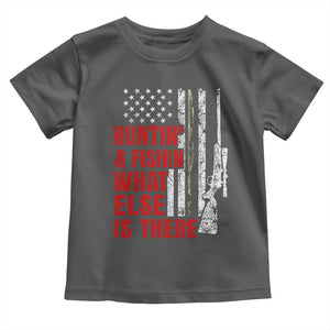 Hunting And Fishing What Else Is There Toddler T Shirt Vintage American Flag TS11 Dark Heather Print Your Wear