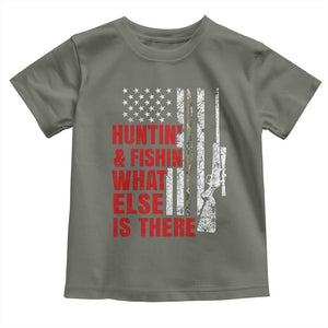 Hunting And Fishing What Else Is There Toddler T Shirt Vintage American Flag TS11 Military Green Print Your Wear