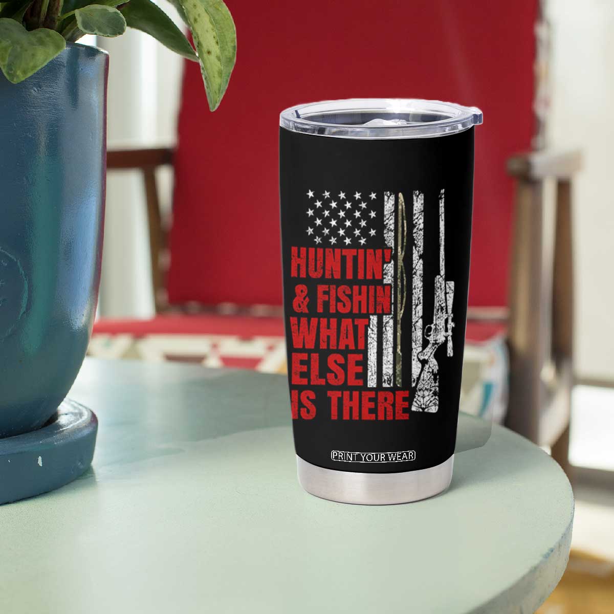 Hunting And Fishing What Else Is There Tumbler Cup Vintage American Flag TS11 Print Your Wear