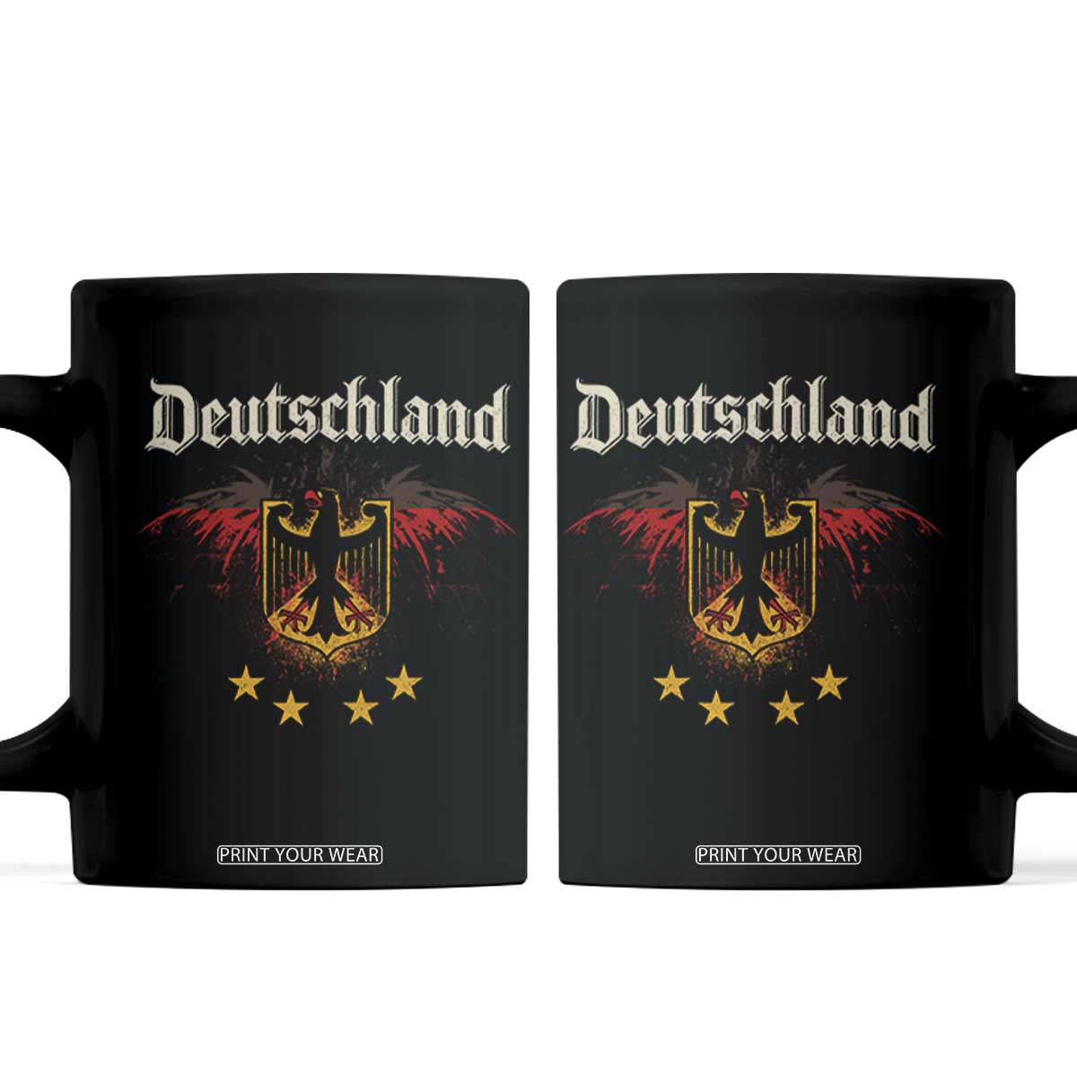 Deutschland German Heritage Pride Coffee Mug Bundesadler Coat of Arms Star TS11 Black Print Your Wear