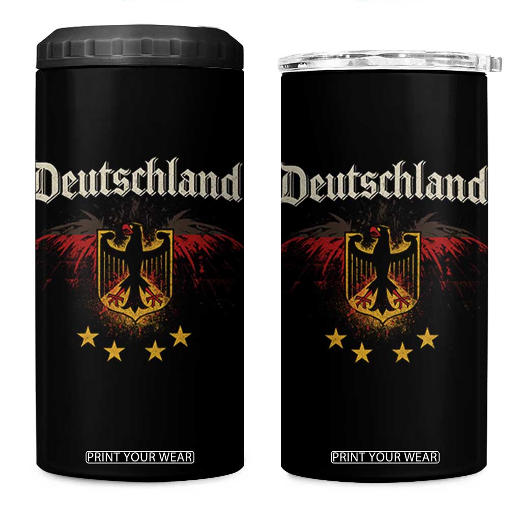 Deutschland German Heritage Pride 4 in 1 Can Cooler Tumbler Bundesadler Coat of Arms Star TS11 One Size: 16 oz Black Print Your Wear