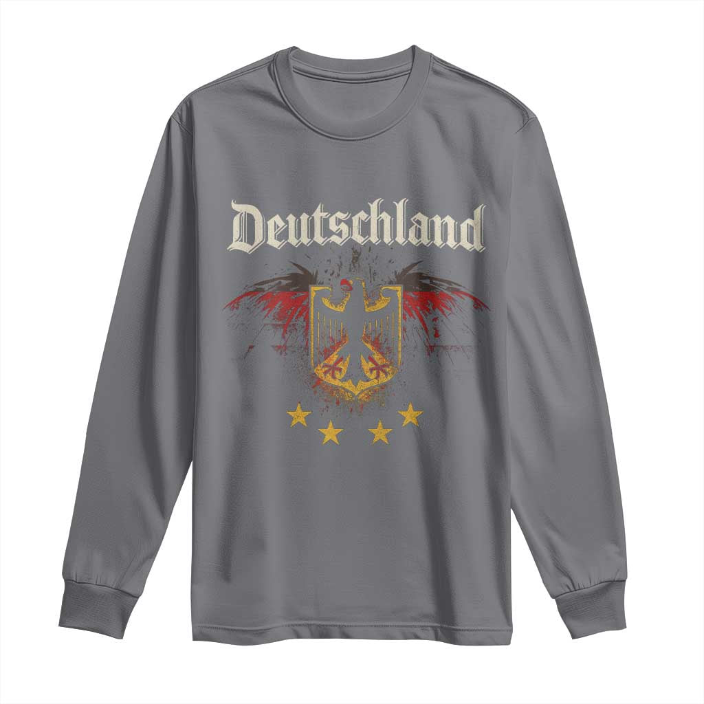 Deutschland German Heritage Pride Long Sleeve Shirt Bundesadler Coat of Arms Star TS11 Charcoal Print Your Wear