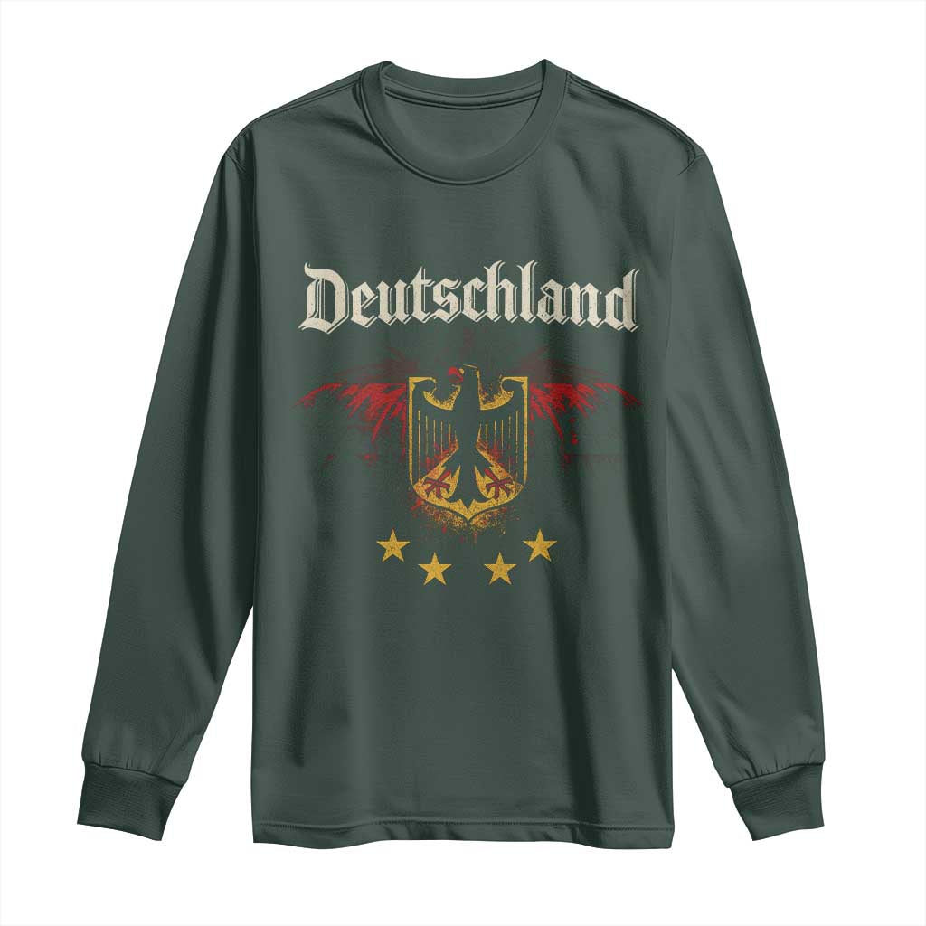 Deutschland German Heritage Pride Long Sleeve Shirt Bundesadler Coat of Arms Star TS11 Dark Forest Green Print Your Wear