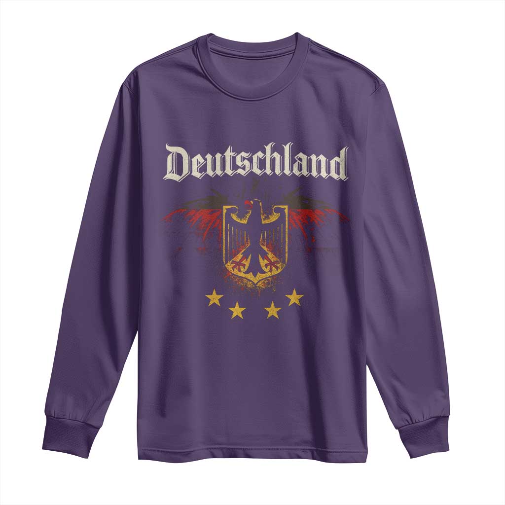 Deutschland German Heritage Pride Long Sleeve Shirt Bundesadler Coat of Arms Star TS11 Purple Print Your Wear