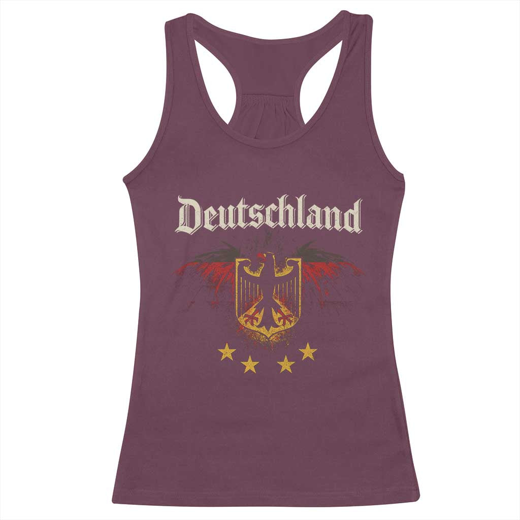 Deutschland German Heritage Pride Racerback Tank Top Bundesadler Coat of Arms Star TS11 Maroon Print Your Wear