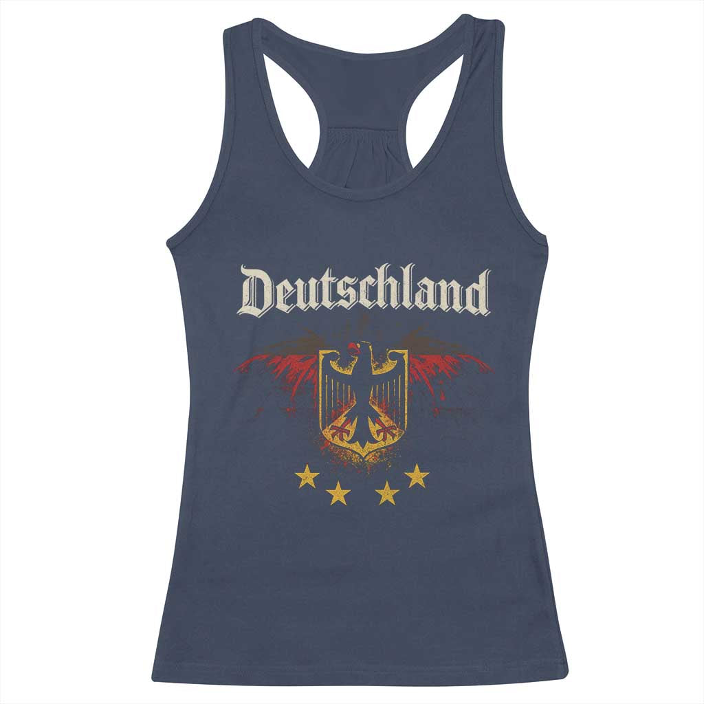 Deutschland German Heritage Pride Racerback Tank Top Bundesadler Coat of Arms Star TS11 Navy Print Your Wear